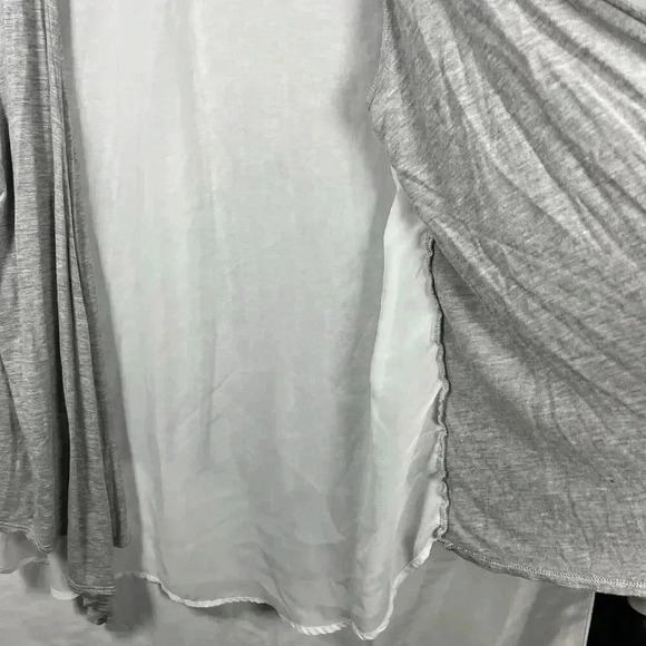 Torrid lightweight open front cardigan gray white size 1 long sleeve casual - Picture 3 of 8